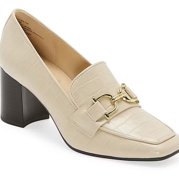 Ivory Heeled Loafers, Size 11 - Picture 1 of 12